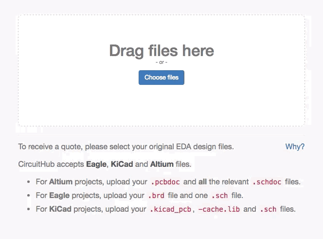 Start uploading a new CircuitHub project